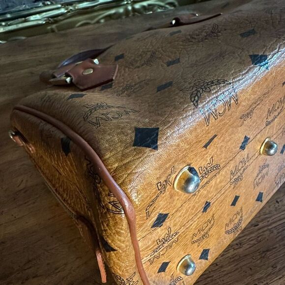 Vintage MCM Cognac Visetos Small Boston Bag - Picture 15 of 16